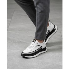 Konfores 2250-ZANELLE Hakiki Deri Üst Kalite Premıum Erkek Sneaker Ayakkabı - NKT02250-BEYAZ-42
