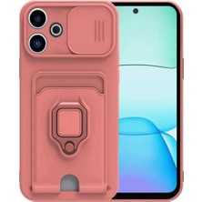 Twin Store Newface Xiaomi Redmi 13 4g Kılıf Zuma Kartvizitli Yüzüklü Silikon - Pembe
