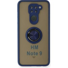 Twin Store Newface Xiaomi Redmi Note 9 Kılıf Montreal Yüzüklü Silikon Kapak - Lacivert