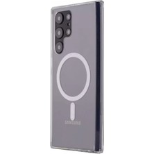Twin Store Newface Samsung Galaxy S22 Ultra Kılıf Magneticsafe Şeffaf Silikon - Şeffaf