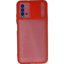 Twin Store Newface Xiaomi Redmi 9t Kılıf Palm Buzlu Kamera Sürgülü Silikon - Kırmızı