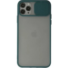 Twin Store Newface Apple iPhone 11 Pro Kılıf Palm Buzlu Kamera Sürgülü Silikon - Yeşil