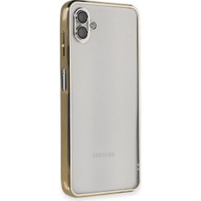 Twin Store Newface Samsung Galaxy A04 Kılıf Razer Lensli Silikon - Gold