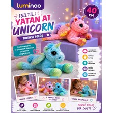 Luminoo Peluş Unicorn 40 cm Yumuşak Işıltılı Oyuncak Yatan At - Tekli