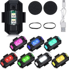 Twin Store Mini LED Flash 7 Renk Rgb USB Şarjlı Araba Motosiklet Bisiklet Drone Uyumlu