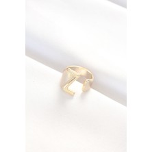 Youday Accessories Z Harfli Altın Renk Ayarlanabilir Yüzük