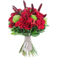 Çiçeek Red Velvet Xl - Kırmızı Çardak Gül ve Ekvator Gülü Buketi