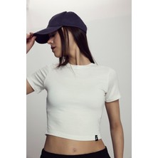 Scorp Lyra Kadın Crop Bambu Tişört Beyaz