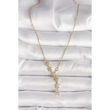 Youday Accessories 316L Çelik Gold Renk Zincir Zirkon Taşlı Yıldız Model Kadın Kolye