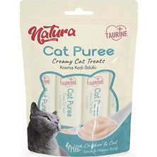Natura Cat Puree Tavuklu ve Morina Balıklı 5X12 gr Kedi Ödül Maması