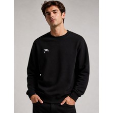 Raru Siyah Erkek Spor Sweatshirt - Frux