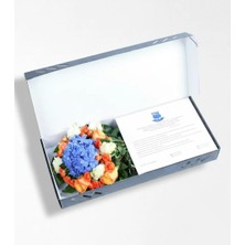 Çiçeek Mila Mavi Ortanca ve Turuncu Beyaz Güller