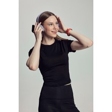 Scorp Lyra Kadın Crop Bambu Tişört Siyah