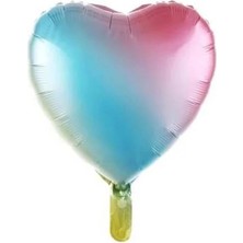 Çiçeek 18" Kalp Gökkuşağı Renk Folyo Uçan Balon