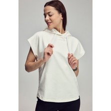 Scorp Nexa Kadın Kolsuz Sweatshirt Beyaz