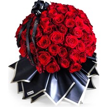 Çiçeek 100 Kırmızı Gül Buketi Grand Black