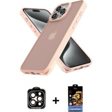 Pileli Store Pilelistore™ iPhone 15 Pro Max Kılıf Atlas Form - Siyah Buffer Hayalet Cam Ekran Koruyucu + Pvd Metal Kamera Lens - Tu