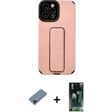 Pileli Store Pilelistore™ iPhone 12 Pro Max Kılıf Çekirdek Yansıma - Siyah 360 Mat Full Body Arka Koruyucu + Metal Kamera Lens Koruma Cam - Sh