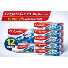 Bezos Colgate Üçlü Etki Diş Macunu 50 ml Çürük Koruma & Ferah Nefes 12 Adet