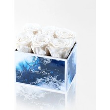 Çiçeek Sea Blue 6 Beyaz Solmayan Gül