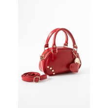 Legend Aksesuar Kadın Belloni Model Mini Boy Oval Kalp Charm Hediyeli El ve Omuz Çantası