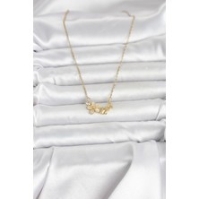 Youday Accessories 316L Çelik Zincir Gold Renk Çiçek ve Kelebek Model Kadın Kolye