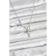 Youday Accessories 316L Çelik Zincir Gümüş Renk Kelebek Model Kadın Kolye
