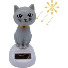Nirnisa Güneş Enerjili Solar Dans Eden Figür Sallanan Kedi Figürü Araba Masaüstü Hediyelik Dekoru Parti Cat