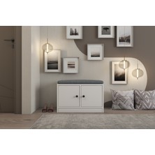 65 cm Minderli Ayakkabılık ve Oturma Bankı - 2 Kapaklı NRG-AYK-1006