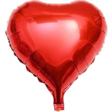 Çiçeek Kırmızı Kalp Uçan Balon (45 Cm)