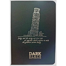 Gıpta Dark Black Notebook - Karton Kapak Siyah Yapraklı Defter - A6 Düz Çizgisiz 36 Yaprak ( Kapak : Italyanın Sembollerinden Pisa Kulesi Illüstrasyonu