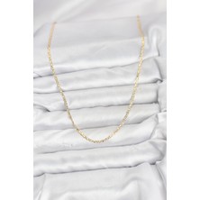 Youday Accessories cm 14K Gold Renk Pirinç Lazer Model 60 cm Kadın Kolye