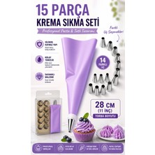 Eneci 15 Parça Silikon 14 Uçlu Sıkma Aparatlı 11" Krema Sıkma Torbası