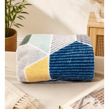 Padişah Tek Kişilik Peluş Battaniye – Modern Geometrik Desenli, Yumuşak Dokulu, Günlük Kullanıma Uygun