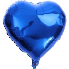 Çiçeek Mavi Kalp Uçan Balon (45 Cm)
