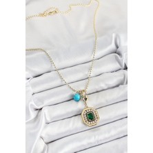 Youday Accessories Gold Renk Pirinç Zirkon Taşlı Kadın Serenay Kolyesi