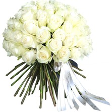 Çiçeek White Grand 50 Beyaz Gül Buketi