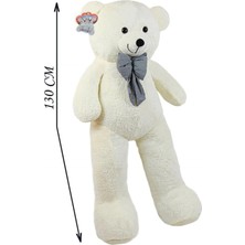 Çiçeek 130 cm Papyonlu Büyük Beyaz Ayıcık
