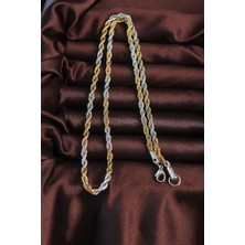 Youday Accessories 316L Çelik Çift Renk Burgu Tasarımlı Kolye