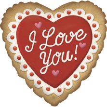 Çiçeek 18" P. I Love You Cookıe Folyo Uçan Balon