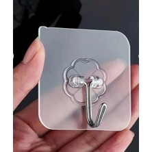 Btm Home 4 Adet Kendinden Yapışkanlı Şeffaf Duvar Askısı – 6x6 cm Güçlü Kanca, Ağır Yük Taşıyıcı