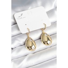 Youday Accessories Gold Renk Pirinç Damla Model Kadın Küpe