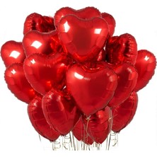 Çiçeek 20'li Kırmızı Kalp Folyo Uçan Balon