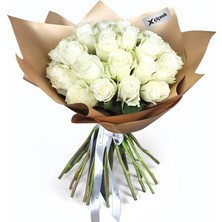 Çiçeek White Grand 30 Beyaz Gül Buketi