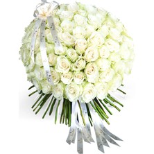 Çiçeek White Grand 100 Beyaz Gül Buketi