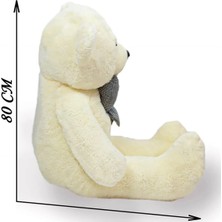 Çiçeek 80 cm Beyaz Papyonlu Ayıcık