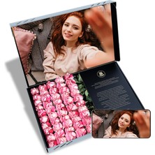 Çiçeek Fatoğraf Baskılı 50'li Pembe Gül