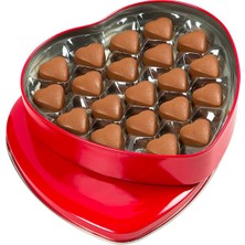 Çiçeek Kalp Çikolata kırmızı Metal Kutu 400G(℮)