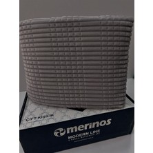 Merinos Modern Line 3 Parça Battaniye Seti Antrasit Renkli Yumuşak Doku