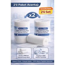 Bezos 5 cm x 100 M Hidrofil Sargı Bezi Pamuklu Gazlı Bez Yüksek Emici Medikal Sargı Bezi 2 Adet